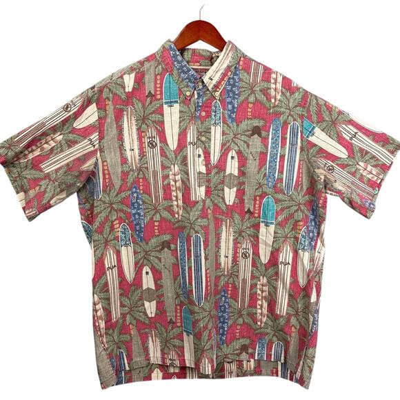 Reyn Spooner Commemorative Pullover Camp Shirt Surfboards Reverse Weave XXL - Picture 1 of 8